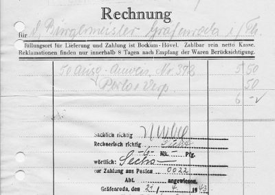 Bockum-Hövel - Rechnung Johann Weitfeld vom 17.04.1943