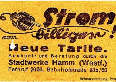 Hamm - Stadtwerke - Straßenbahnfahrschein II Rückseite