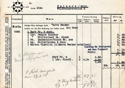 Hamm - Rechnung - Hesse & Co. Lack und Beizenfabrik / 25.06.1935